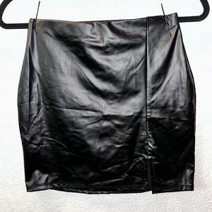 Faux leather skirt